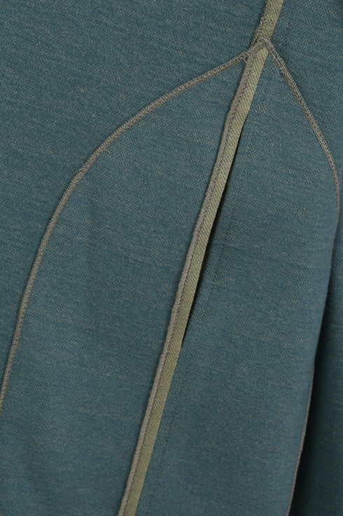 Reversible long coat in cotton blend jacquard with pockets